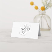 Carte De Placement Élégant Script Monogram Fish Mariage classique (Dos)