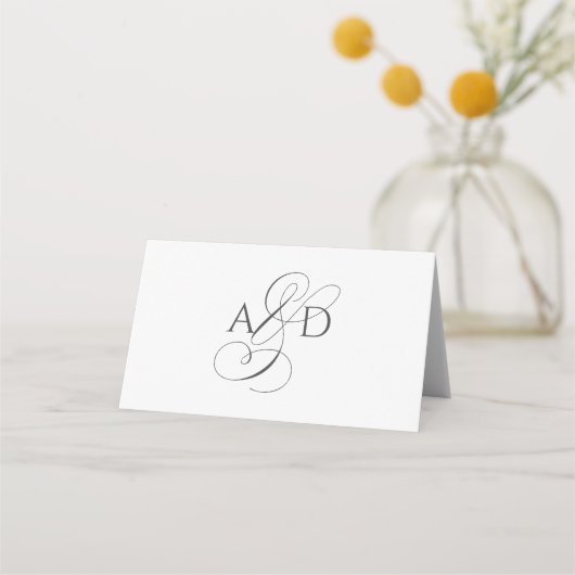 Carte De Placement Élégant Script Monogram Fish Mariage classique (Dos)