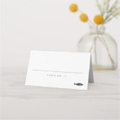 Carte De Placement Élégant Script Monogram Fish Mariage classique (Devant)