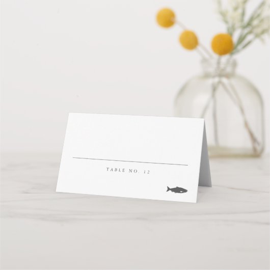 Carte De Placement Élégant Script Monogram Fish Mariage classique (Devant)