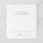 Carte De Placement élégant script noir et blanc mariage (Extérieur déplié)