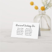 Carte De Placement Élégant Script noir Mariage Tableau de siège graph (Devant)