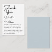 Carte De Placement Élégant Script Simple Merci Mariage Réception (Devant / Derrière)