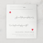 Carte De Placement Élégant Simple Minimal Red Heart Script Mariage (Extérieur déplié)