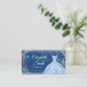 Carte De Placement Elégant Snowflake hiver de la Marine Quinceañera (Debout devant)