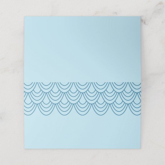 Carte De Placement Elégant Style Outline bleu géométrique (Extérieur déplié)