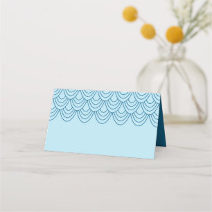 Carte De Placement Elégant Style Outline bleu géométrique