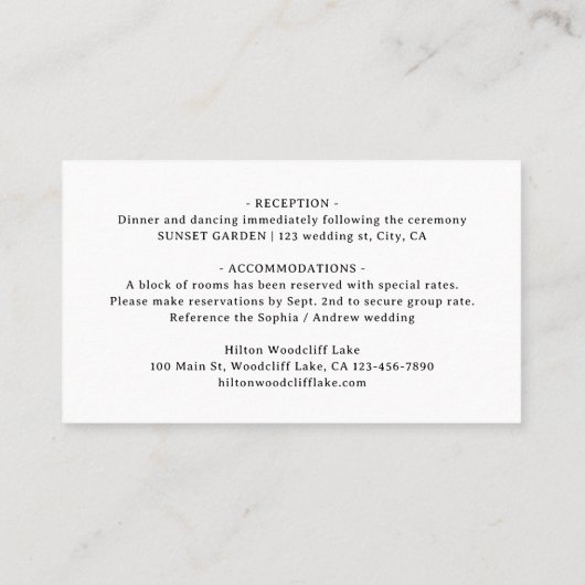 Carte De Placement Elegant Swirl Script QR Code Wedding Details (Dos)