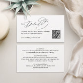 Carte De Placement Elegant Swirl Script QR Code Wedding Details