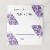 Carte De Placement Elégant tableau Mariage de fleurs violettes (Extérieur déplié)