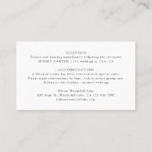 Carte De Placement Elegant Timeless Typography Simple Wedding Details (Dos)