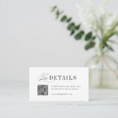 Carte De Placement Elegant Timeless Typography Simple Wedding Details (Debout devant)