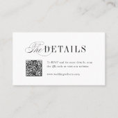 Carte De Placement Elegant Timeless Typography Simple Wedding Details (Devant)