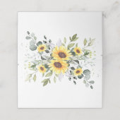 Carte De Placement Elégant tournesol Eucalyptus Mariage de verdure (Extérieur déplié)