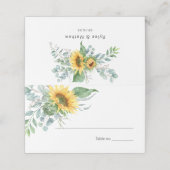 Carte De Placement Elégant tournesol Eucalyptus verdure (Extérieur déplié)