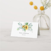 Carte De Placement Elégant tournesol Eucalyptus verdure (Dos)