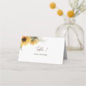 Carte De Placement Élégant tournesol rustique, Mariage de automne (Dos)