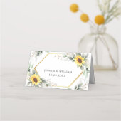Carte De Placement Élégant tournesol vert Mariage floral table (Dos)