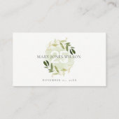 CARTE DE PLACEMENT ÉLÉGANT TOUT ÂGE GOLD GREEN FOLIAGE WREATH ANNIVER (Dos)