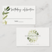 CARTE DE PLACEMENT ÉLÉGANT TOUT ÂGE GOLD GREEN FOLIAGE WREATH ANNIVER (Devant / Derrière)