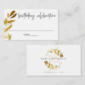 CARTE DE PLACEMENT ÉLÉGANT TOUT ÂGE OR JAUNE FAUNE WREATH ANNIVERSAIR (Devant / Derrière)