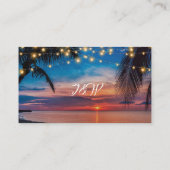 Carte De Placement Elégant Tropical Beach Wedding Website Card (Dos)