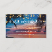 Carte De Placement Elégant Tropical Beach Wedding Website Card (Devant)