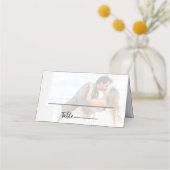 Carte De Placement Élégant Vellum noir & blanc superposition Mariage  (Devant)