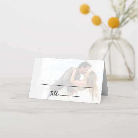 Carte De Placement Élégant Vellum noir & blanc superposition Mariage  (Devant)