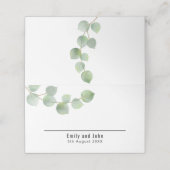 Carte De Placement Elégant Vert Eucalyptus Noms Date Mariage (Extérieur déplié)