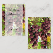 Carte De Placement Élégant Vignoble Mariage de raisins pourpre/vert (Devant / Derrière)