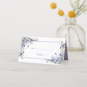 Carte De Placement Elégant Violet Aquarelle Floral Mariage