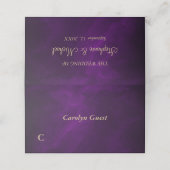 Carte De Placement Élégant violet Mariage or Modifier (Extérieur déplié)