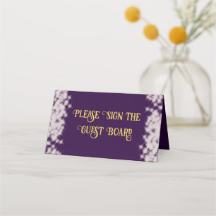 Carte De Placement Elégant violet or Boho Quinceañera espagnol