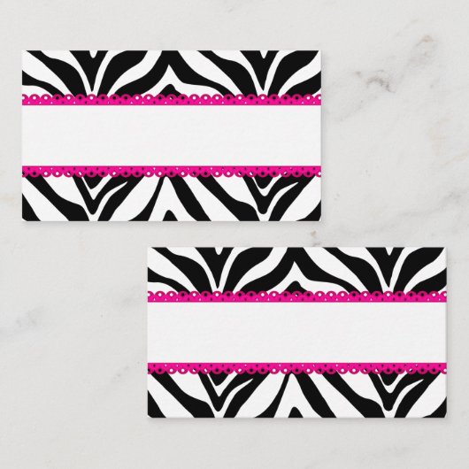 Carte De Placement Élégant Zebra Impression personnalisée (Devant / Derrière)