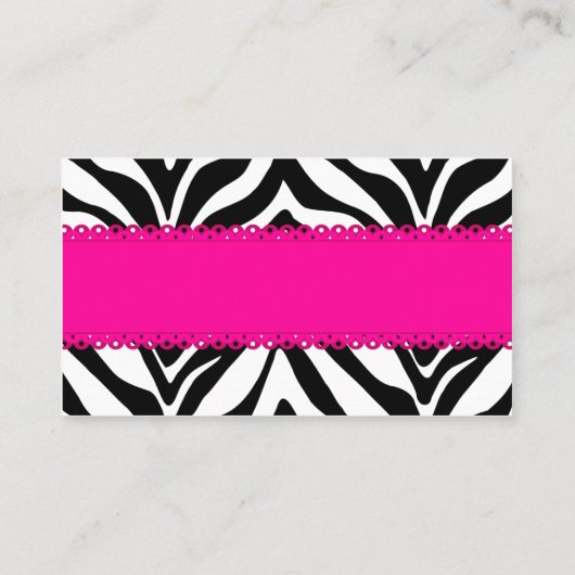 Carte De Placement Elégant Zebra Imprimer Personnalisé Rose (Dos)