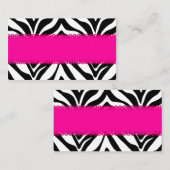Carte De Placement Elégant Zebra Imprimer Personnalisé Rose (Devant / Derrière)