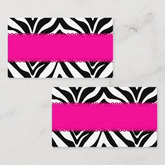 Carte De Placement Elégant Zebra Imprimer Personnalisé Rose (Devant / Derrière)