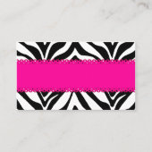 Carte De Placement Elégant Zebra Imprimer Personnalisé Rose (Devant)