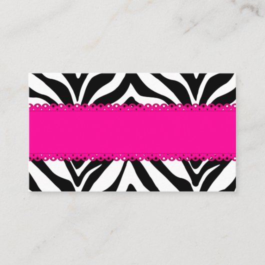 Carte De Placement Elégant Zebra Imprimer Personnalisé Rose (Devant)