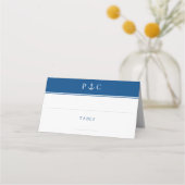 Carte De Placement Elégante Ancre nautique Monogram Marine Blue (Devant)