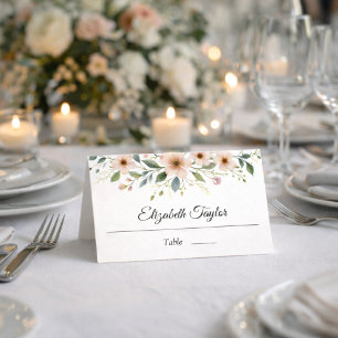 Carte De Placement Élégante Anémone Fleur Sauvage Botanique Mariage