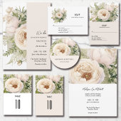 Carte De Placement Elégante aquarelle de bouquet de fleurs blanches