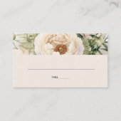 Carte De Placement Elégante aquarelle de bouquet de fleurs blanches (Devant)