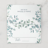 Carte De Placement Elégante Aquarelle Eucalyptus Mariage Table (Extérieur déplié)
