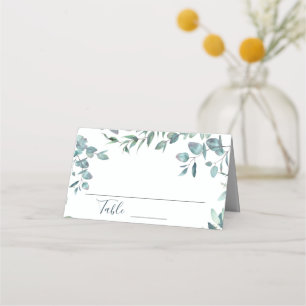 Carte De Placement Elégante Aquarelle Eucalyptus Mariage Table