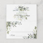 Carte De Placement Elégante Aquarelle Eucalyptus Mariage Table (Extérieur déplié)