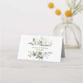 Carte De Placement Elégante Aquarelle Eucalyptus Mariage Table (Dos)