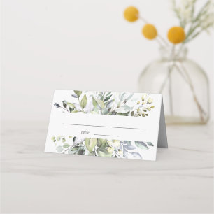Carte De Placement Elégante Aquarelle Eucalyptus Mariage Table