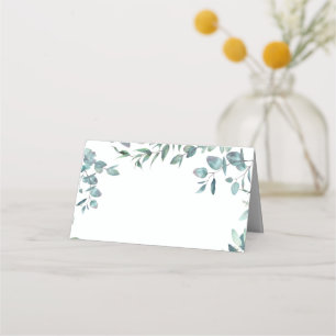 Carte De Placement Elégante Aquarelle Eucalyptus Mariage Table